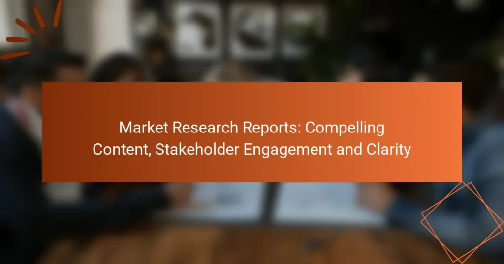 Market Research Reports: Compelling Content, Stakeholder Engagement and Clarity