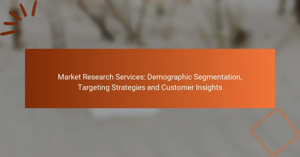 Market Research Services: Demographic Segmentation, Targeting Strategies and Customer Insights
