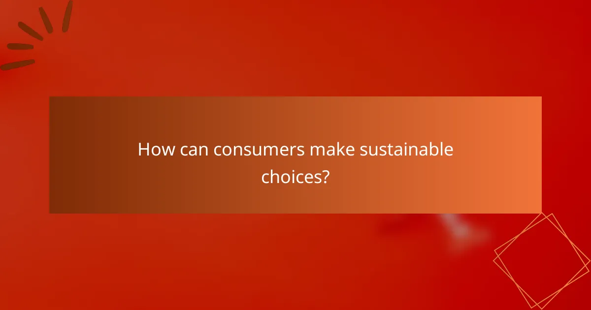 How can consumers make sustainable choices?