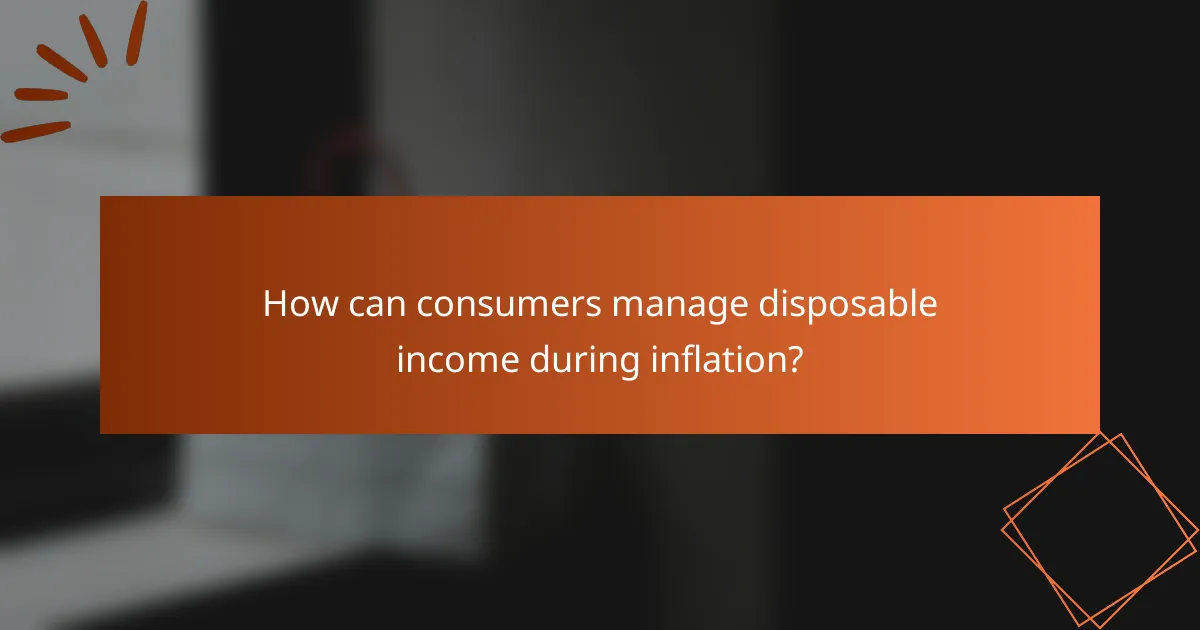 How can consumers manage disposable income during inflation?
