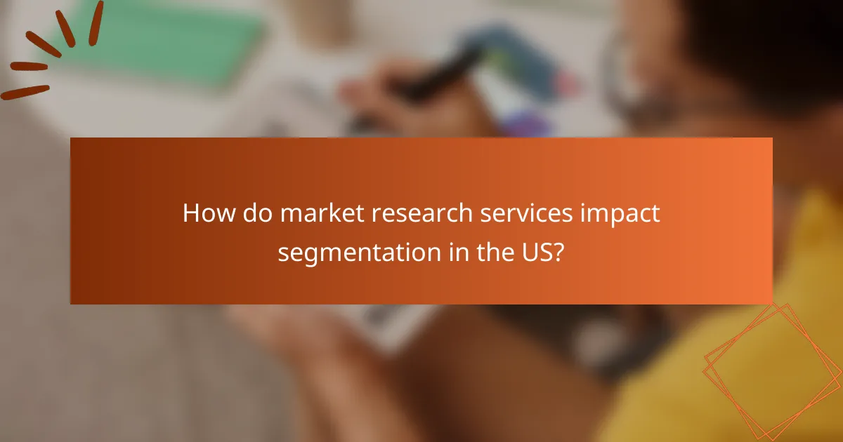 How do market research services impact segmentation in the US?