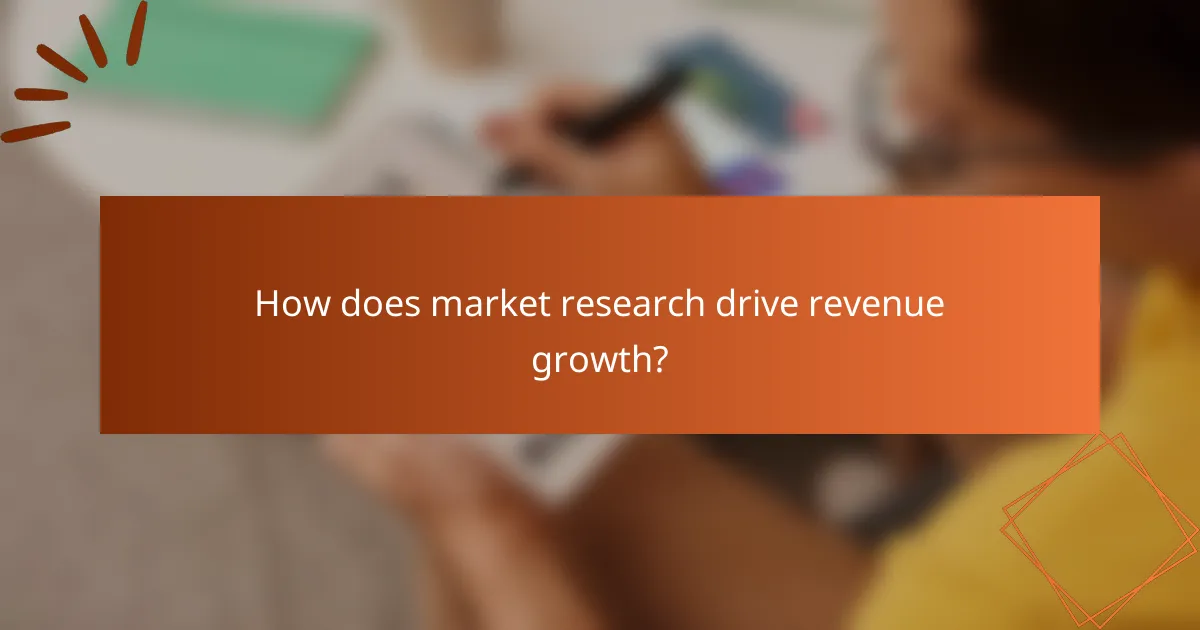 How does market research drive revenue growth?