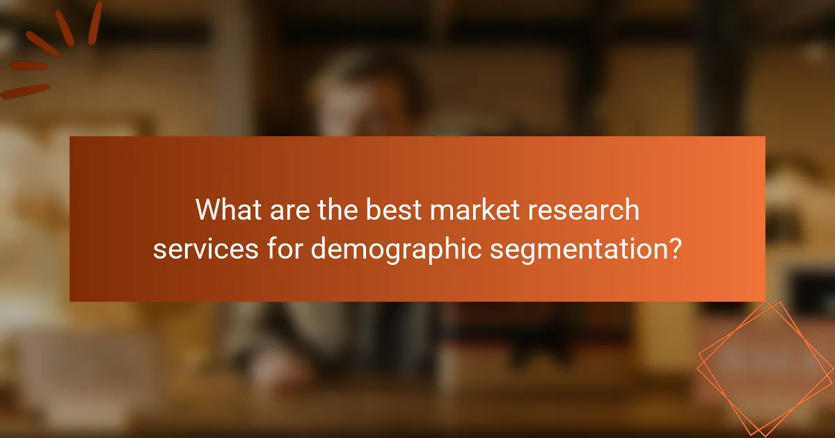 What are the best market research services for demographic segmentation?