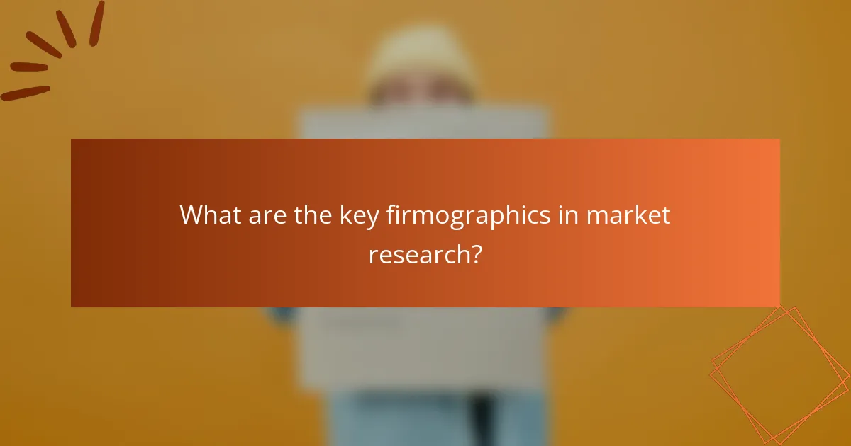 What are the key firmographics in market research?