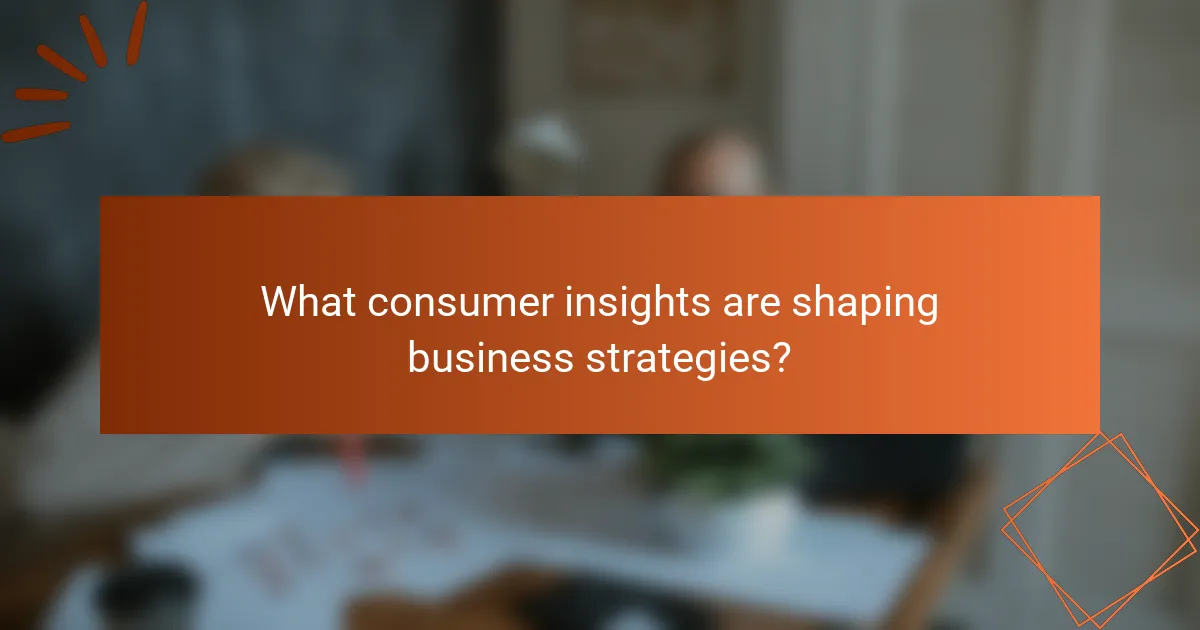 What consumer insights are shaping business strategies?