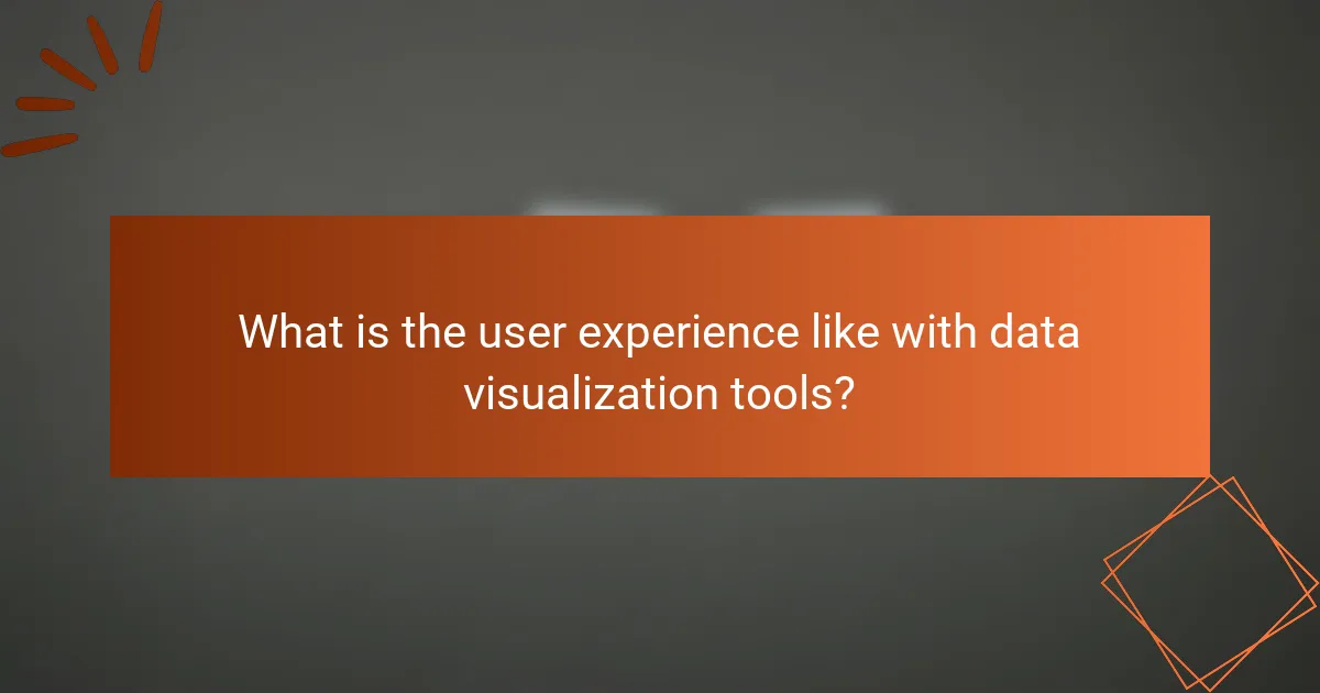 What is the user experience like with data visualization tools?